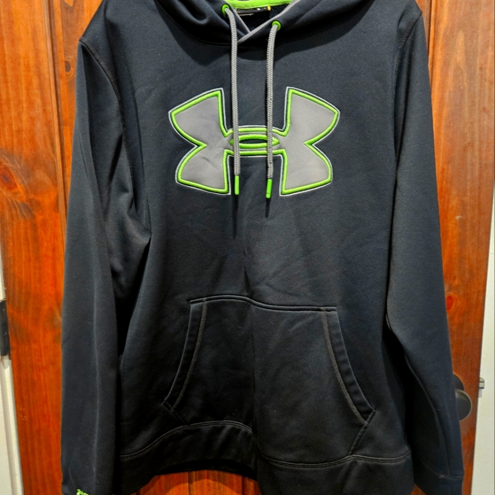 Under Armour Black Hoodie with Green Logo